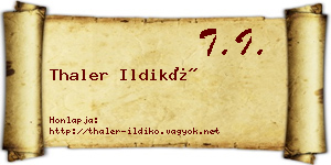 Thaler Ildikó névjegykártya